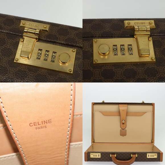 CELINE Macadam Canvas Trunk Pvc Leather Brown Gold - Picture 11 of 13